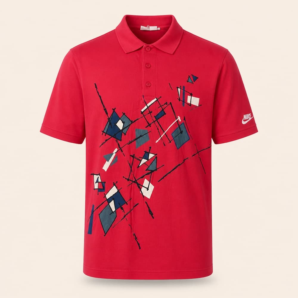 Nike 90s Patterned Polo, Red