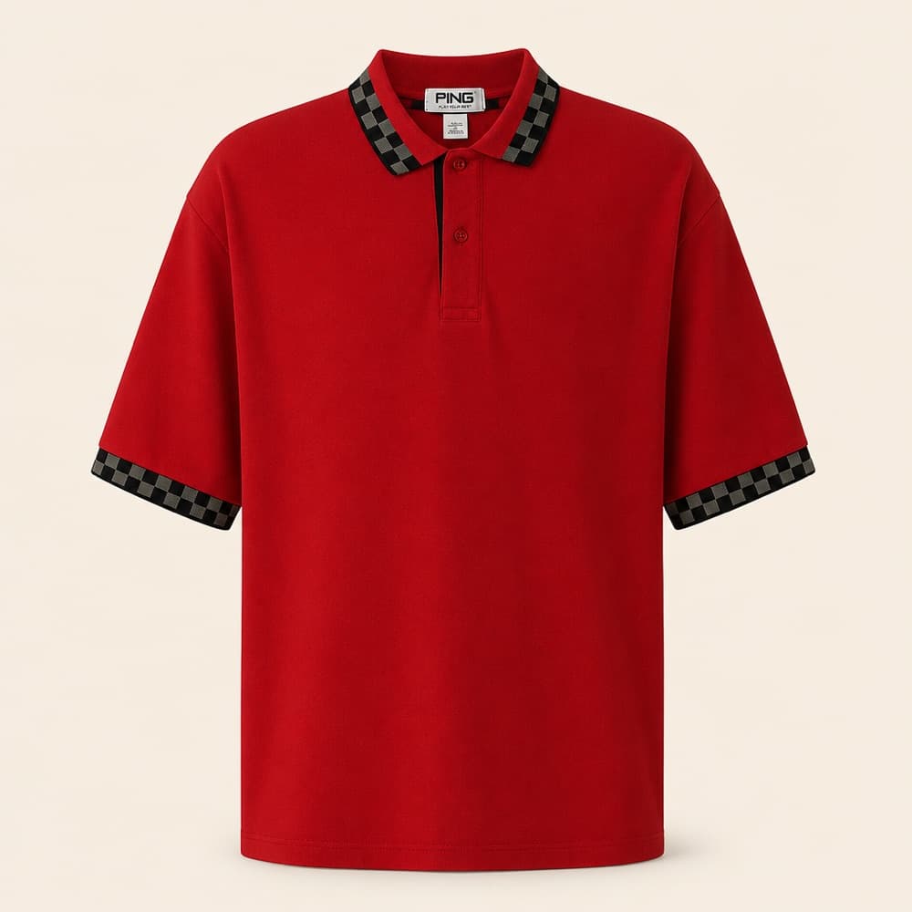 Ping by Karsten Checkerboard Polo, Red