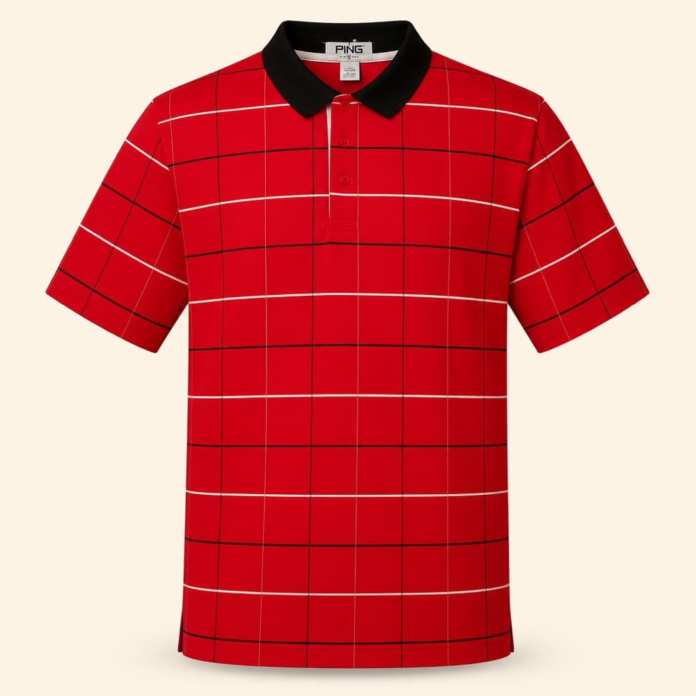 Ping by Karsten Plaid Polo, Red